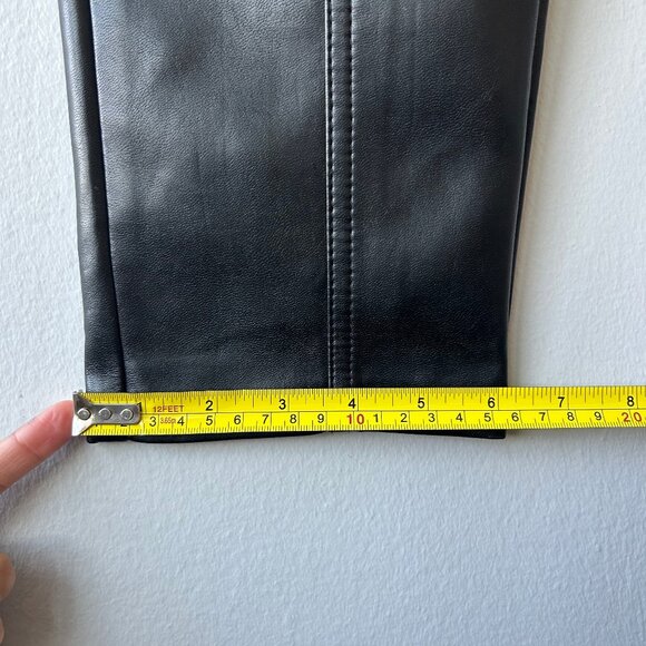 Aritzia Wilfred Rebel High-Waisted Vegan Leather Pants Black Women's Size 4 - Picture 9 of 10